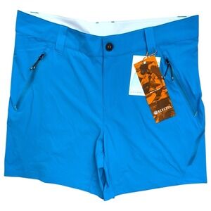 Beretta Mens Large Multifield Addax Flex Turquoise Blue Unlined Golf Shorts  NWT